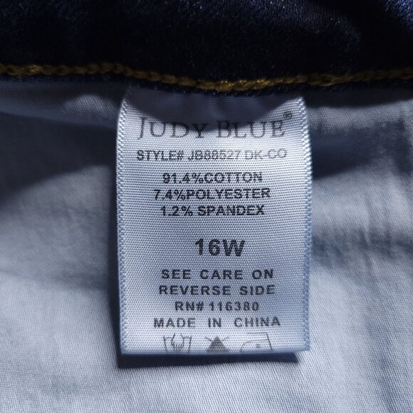 Judy Blue Womens Skinny Fit Jeans 16W Dark Wash Mid Rise Ankle Stretch - Picture 9 of 9